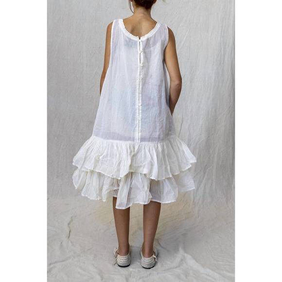 NEW LES OURS miti dress in chalk - Picture 2 of 3